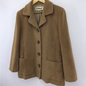 Chloe Camel Wool Cacoon Coat Size S
